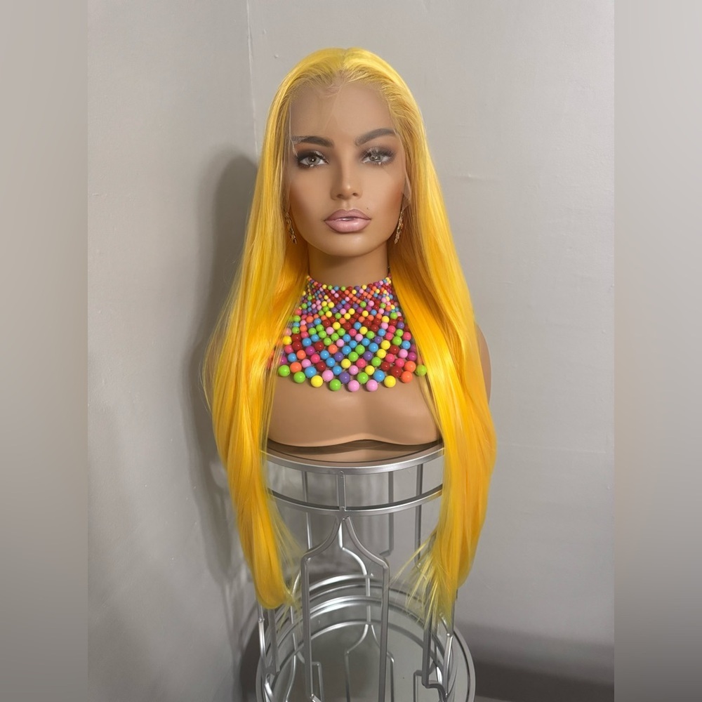 Vibrant Yellow Long Straight Wig